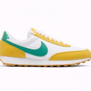 Nike White and Yellow Sneakers with Green Accents